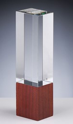 Zeige Details für Kristall-Glas und Holz Column Award Bild von Kristall-Glas und Holz Column Award